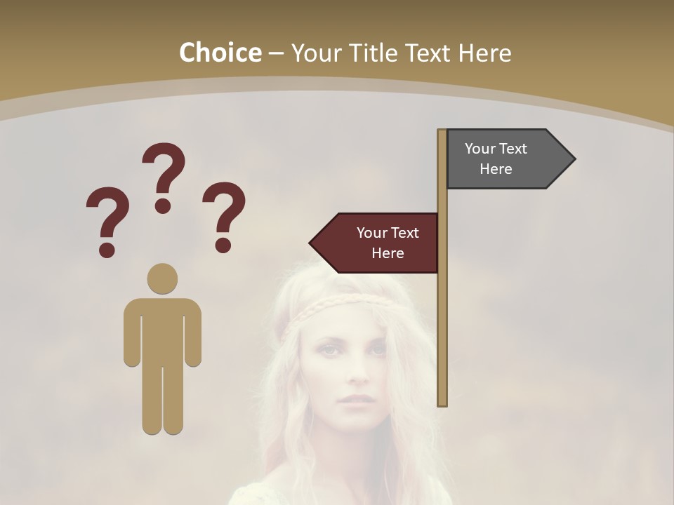 A Woman With Long Blonde Hair Standing In A Field PowerPoint Template
