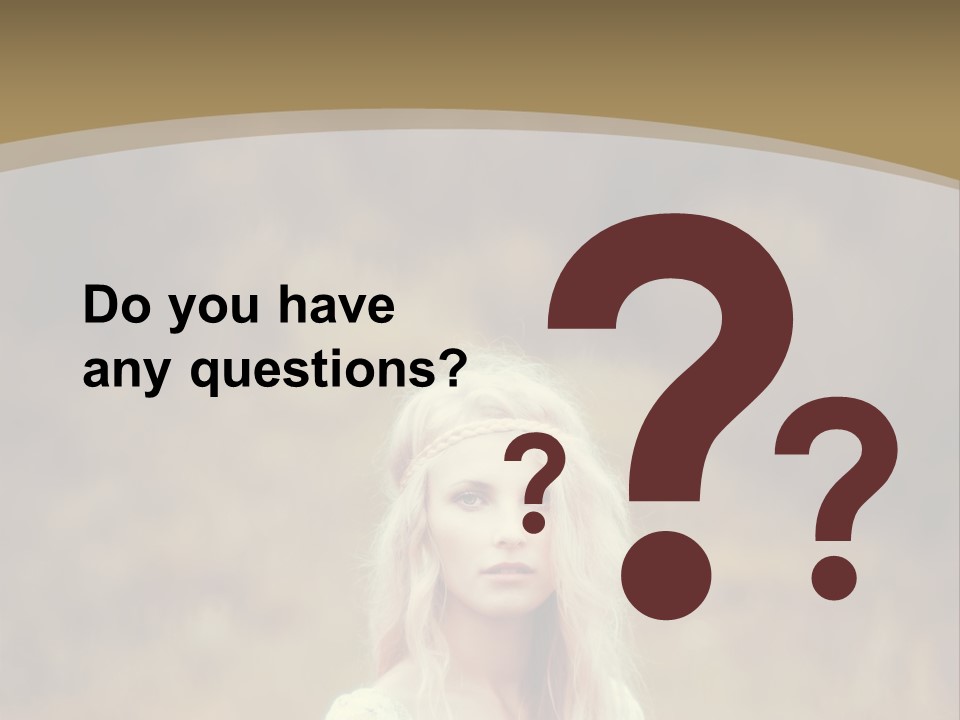 A Woman With Long Blonde Hair Standing In A Field PowerPoint Template