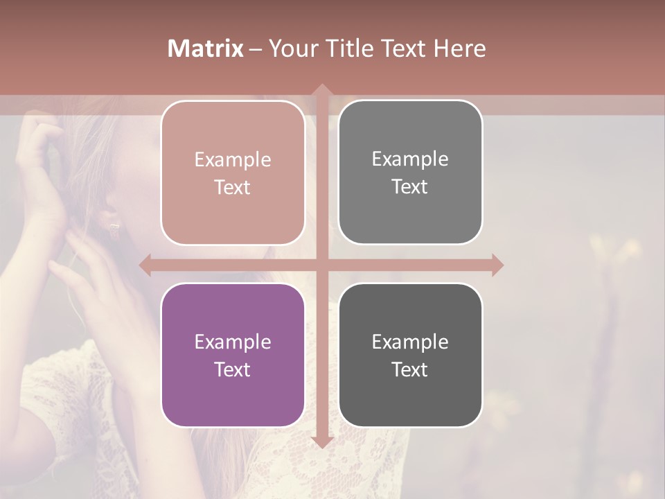 A Woman In A White Dress Is Posing For A Picture PowerPoint Template