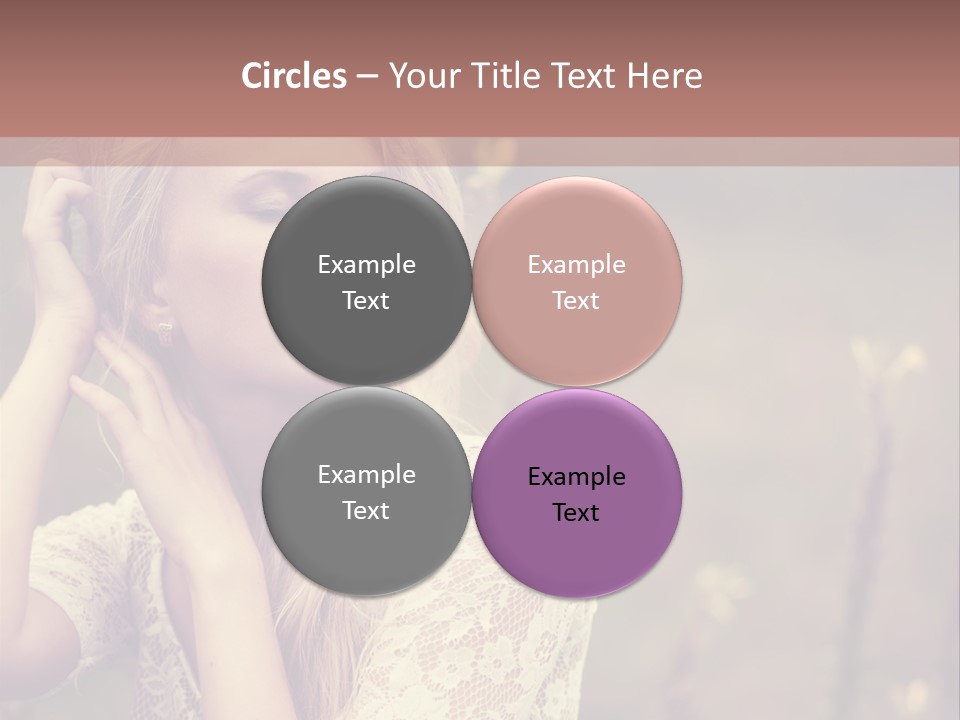 A Woman In A White Dress Is Posing For A Picture PowerPoint Template