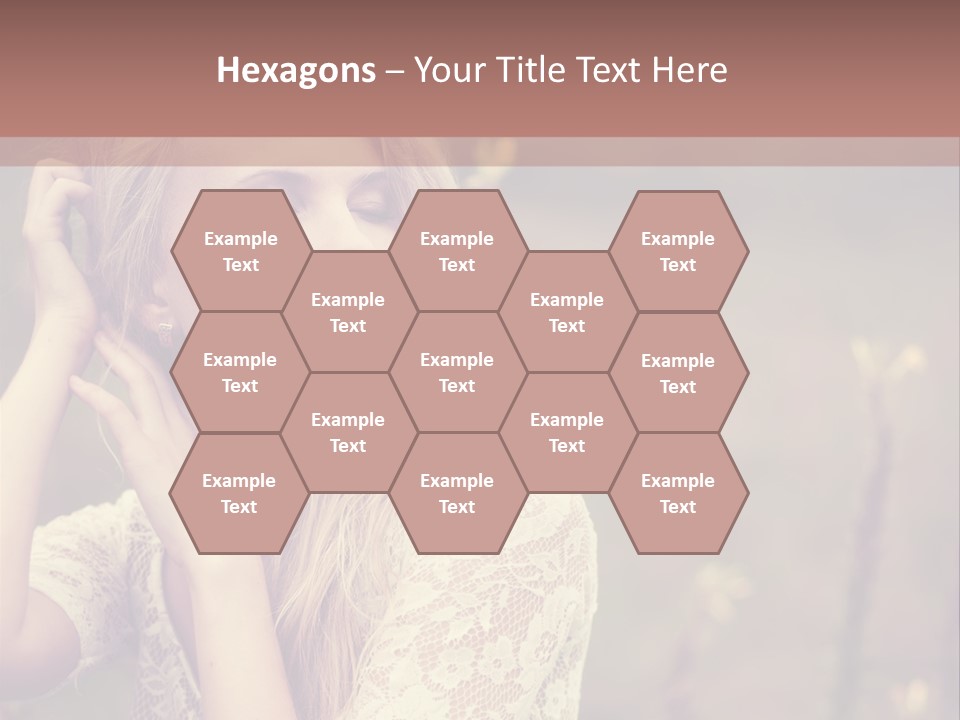 A Woman In A White Dress Is Posing For A Picture PowerPoint Template
