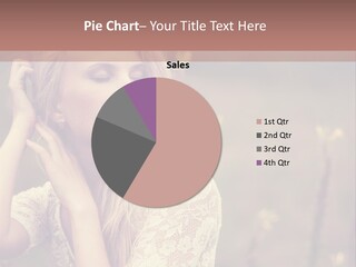A Woman In A White Dress Is Posing For A Picture PowerPoint Template