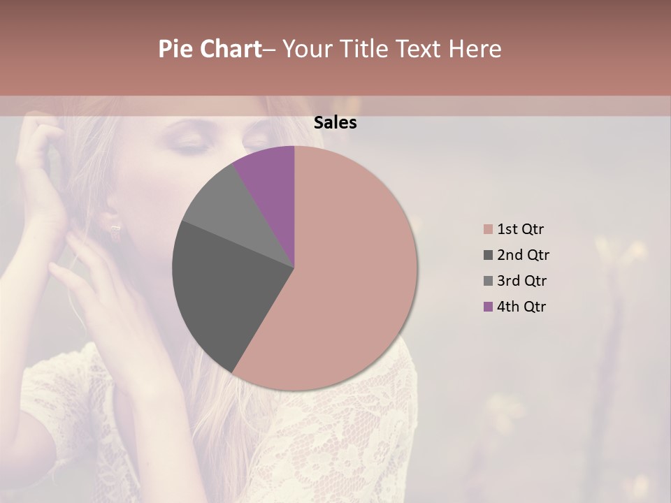 A Woman In A White Dress Is Posing For A Picture PowerPoint Template