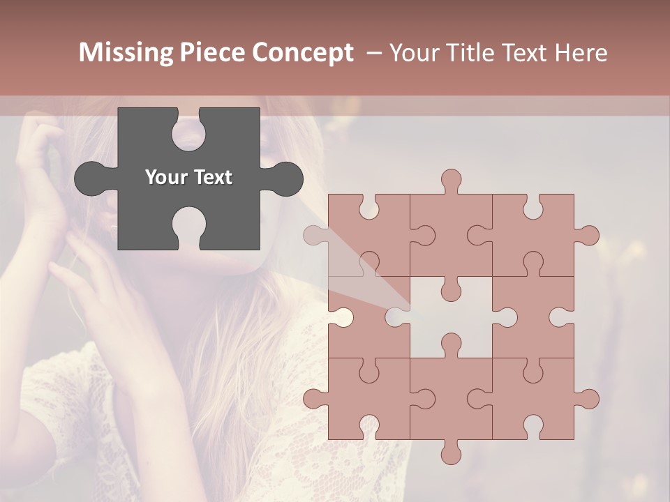 A Woman In A White Dress Is Posing For A Picture PowerPoint Template