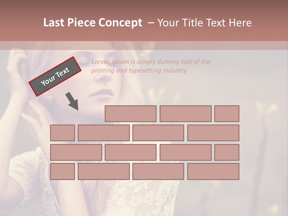 A Woman In A White Dress Is Posing For A Picture PowerPoint Template