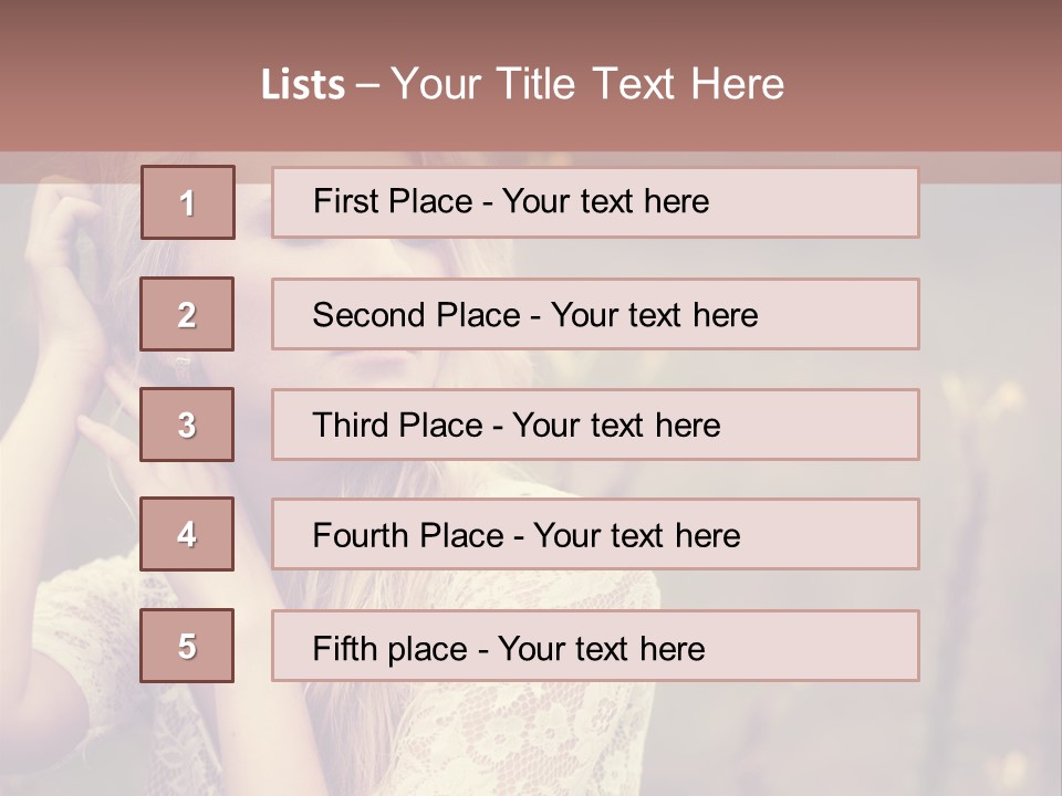 A Woman In A White Dress Is Posing For A Picture PowerPoint Template