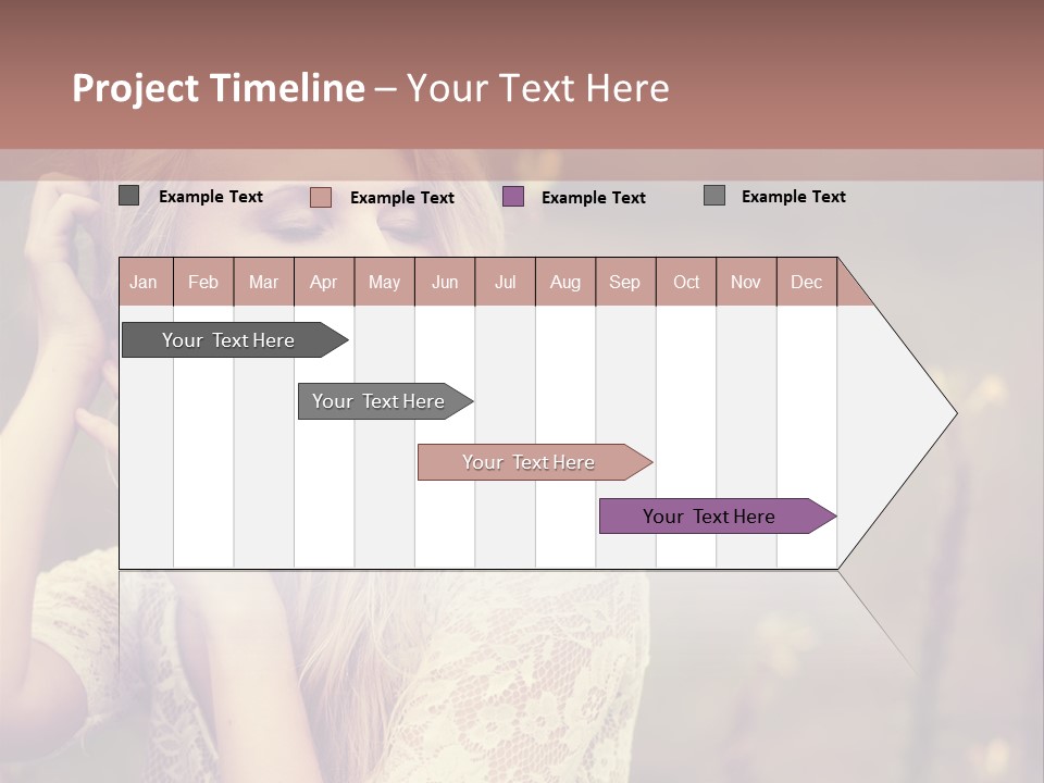A Woman In A White Dress Is Posing For A Picture PowerPoint Template