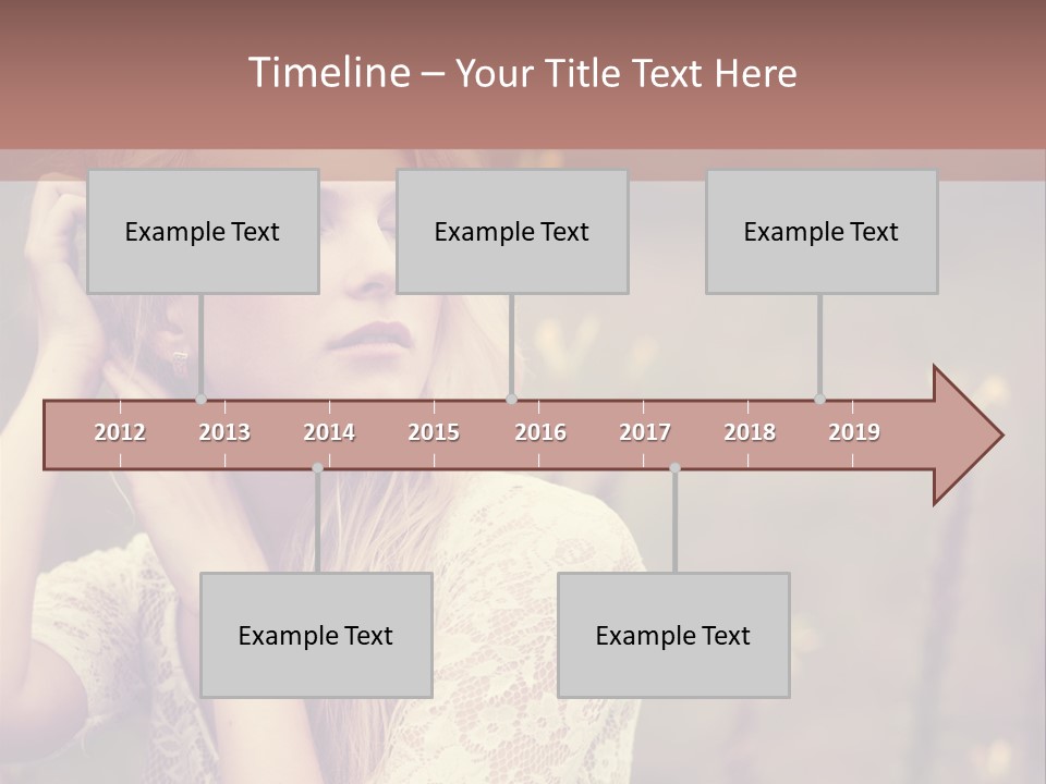A Woman In A White Dress Is Posing For A Picture PowerPoint Template