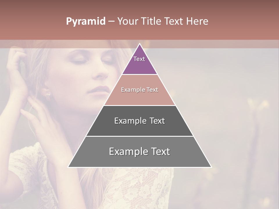 A Woman In A White Dress Is Posing For A Picture PowerPoint Template
