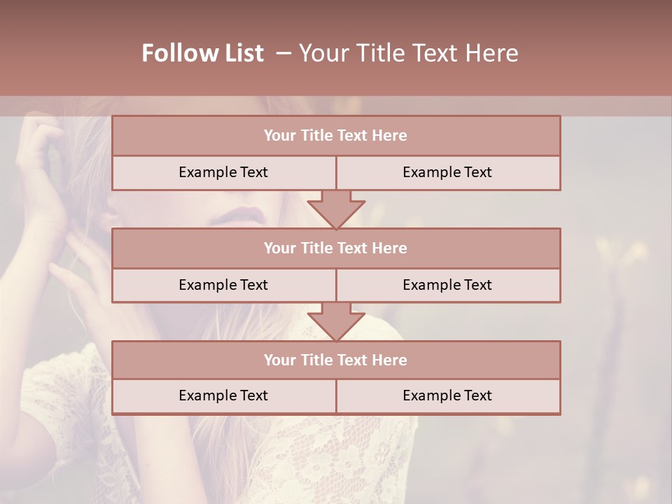 A Woman In A White Dress Is Posing For A Picture PowerPoint Template