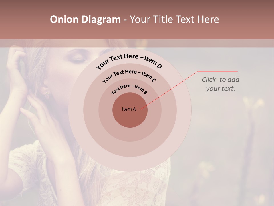 A Woman In A White Dress Is Posing For A Picture PowerPoint Template