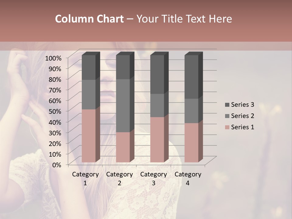 A Woman In A White Dress Is Posing For A Picture PowerPoint Template