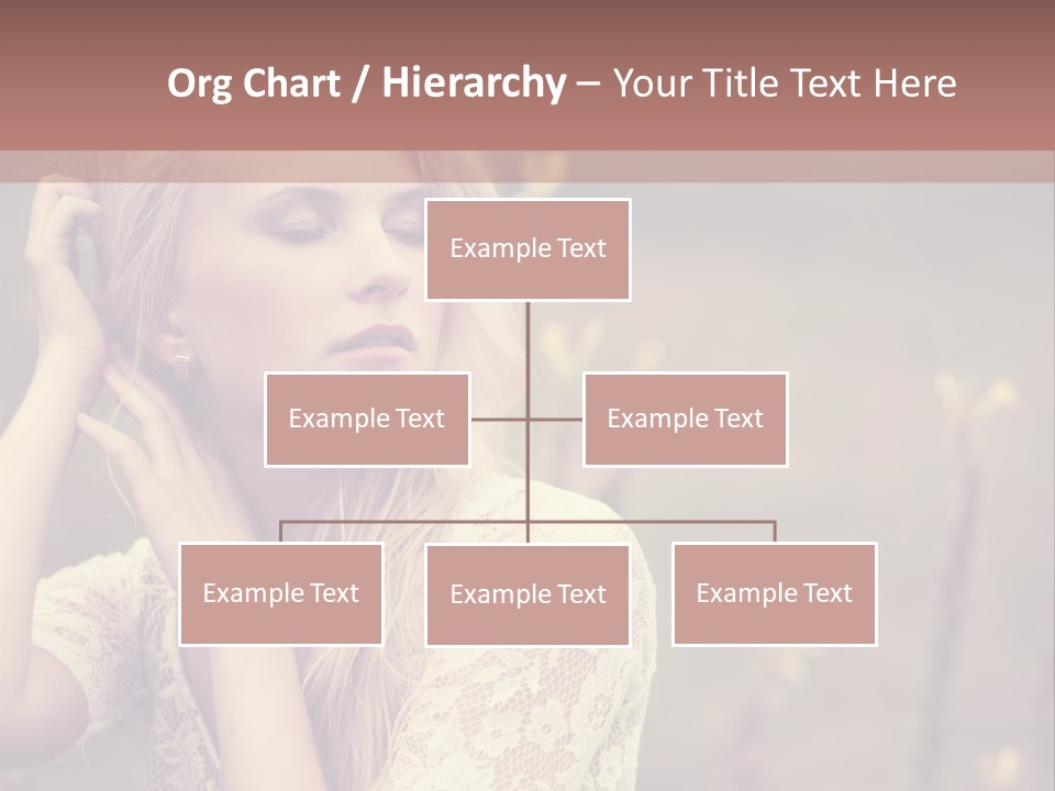 A Woman In A White Dress Is Posing For A Picture PowerPoint Template