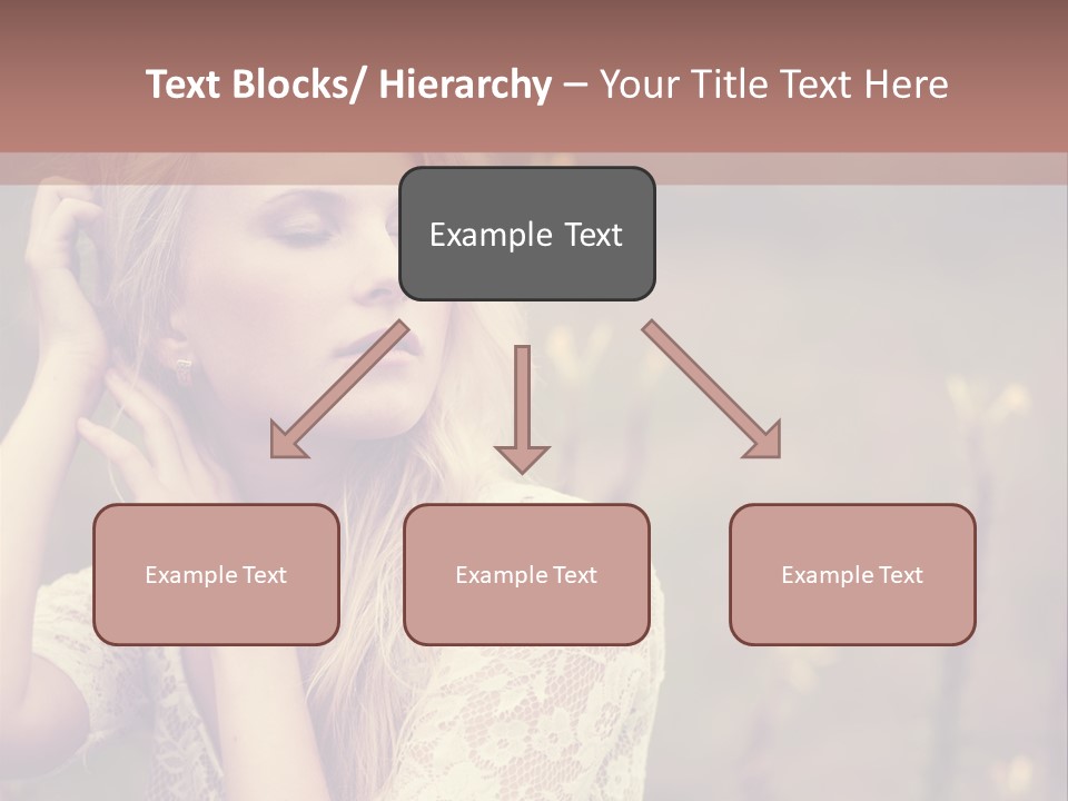 A Woman In A White Dress Is Posing For A Picture PowerPoint Template