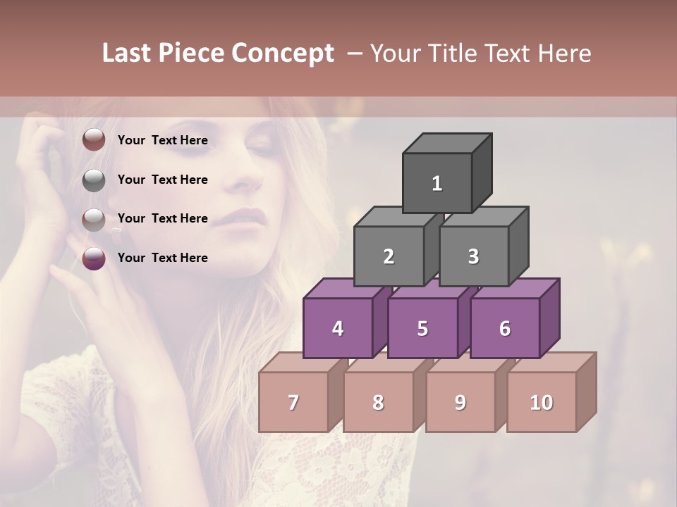 A Woman In A White Dress Is Posing For A Picture PowerPoint Template