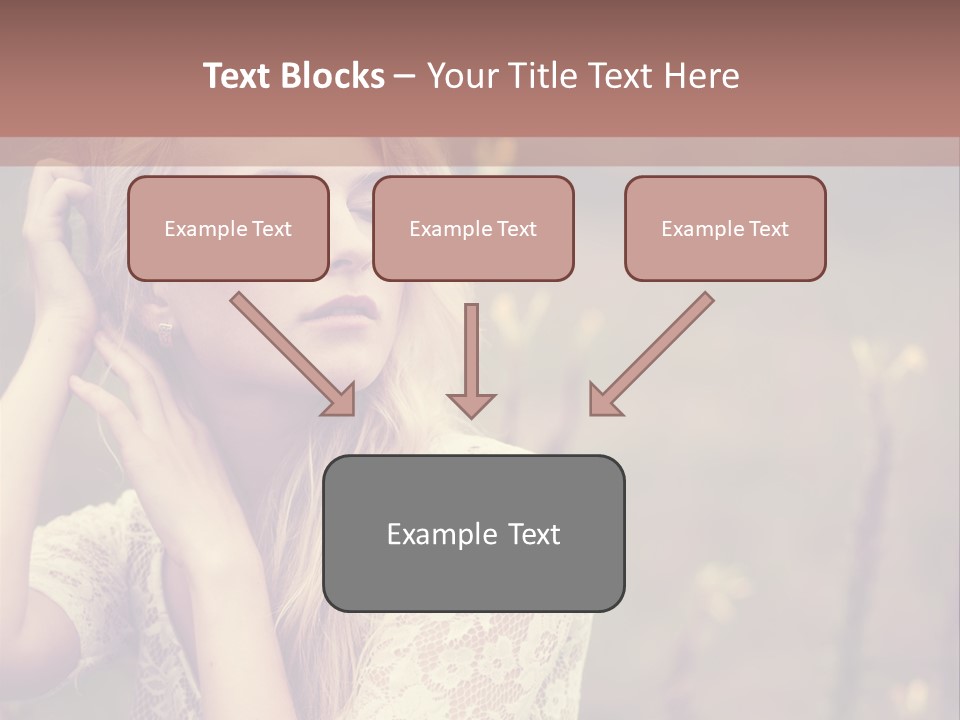 A Woman In A White Dress Is Posing For A Picture PowerPoint Template
