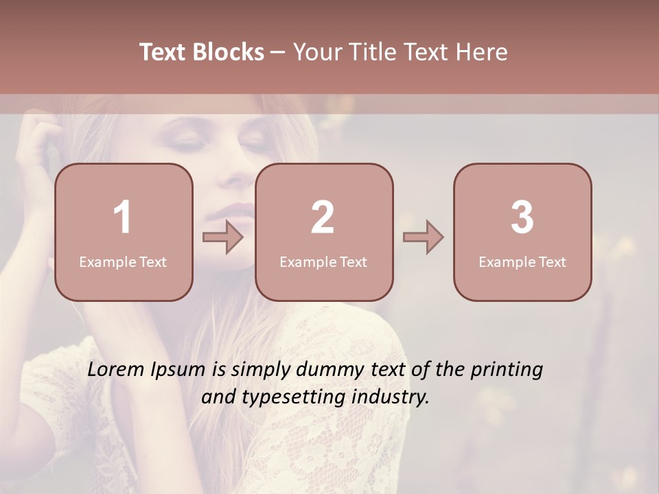 A Woman In A White Dress Is Posing For A Picture PowerPoint Template