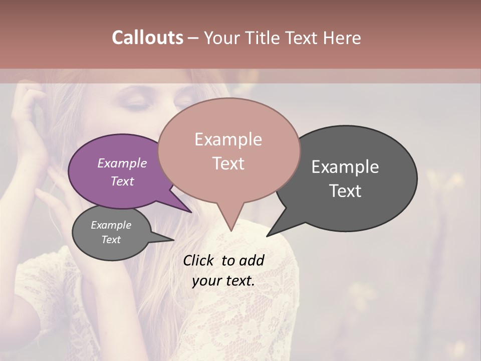 A Woman In A White Dress Is Posing For A Picture PowerPoint Template