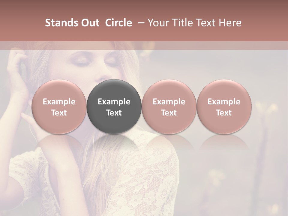 A Woman In A White Dress Is Posing For A Picture PowerPoint Template