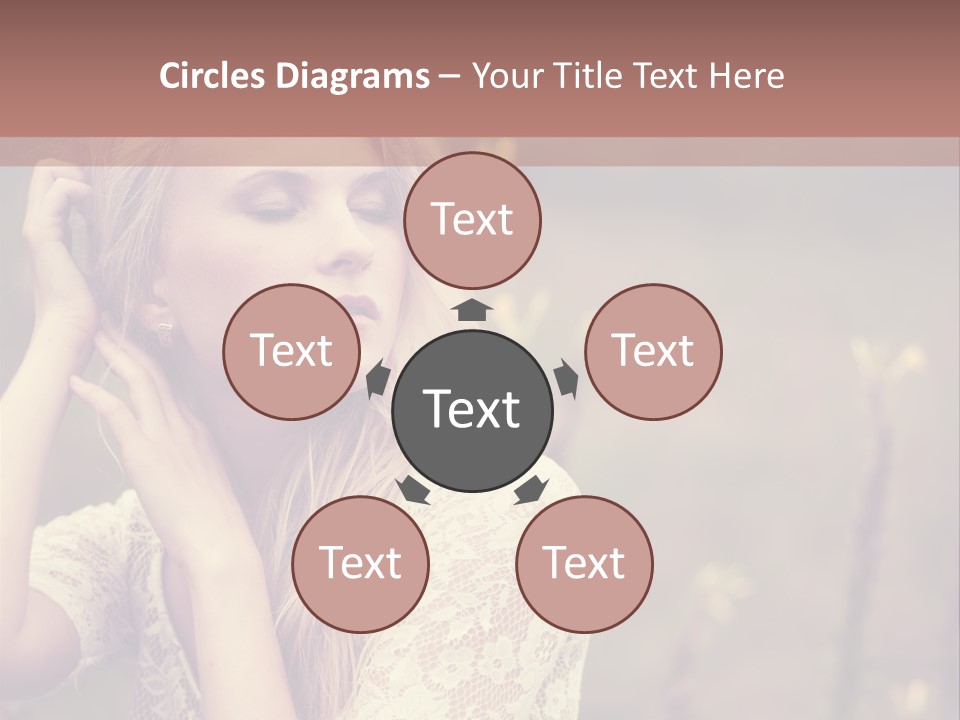 A Woman In A White Dress Is Posing For A Picture PowerPoint Template