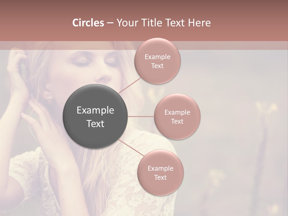 A Woman In A White Dress Is Posing For A Picture PowerPoint Template