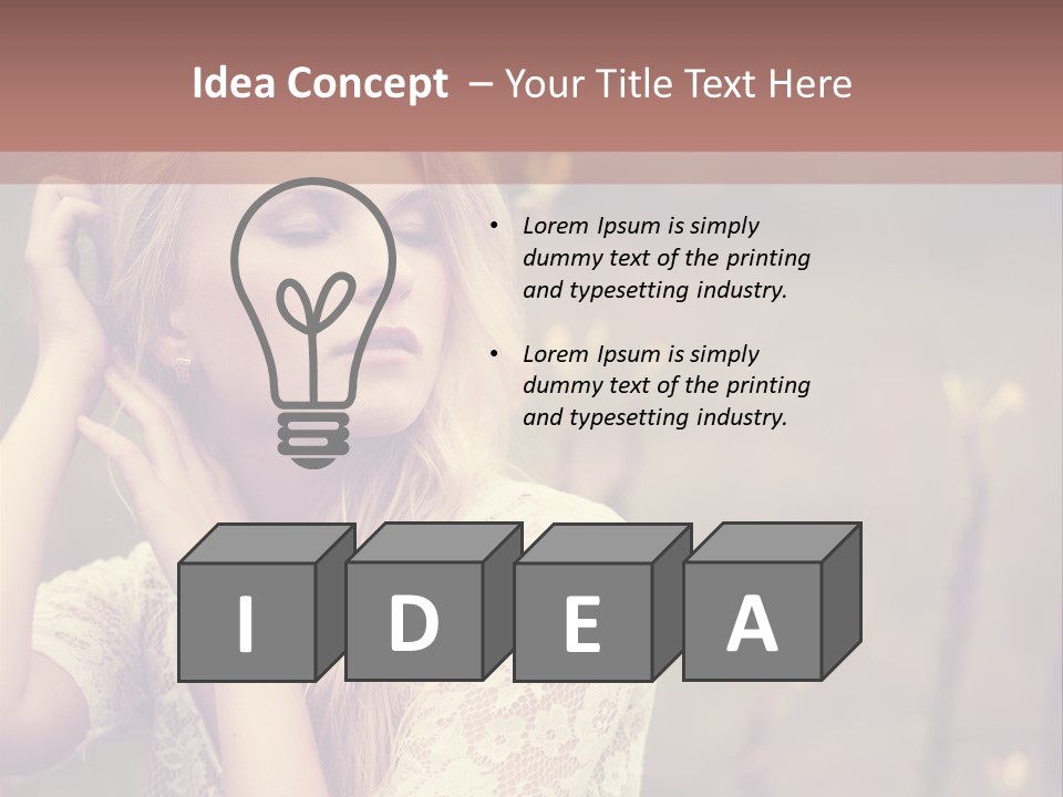 A Woman In A White Dress Is Posing For A Picture PowerPoint Template