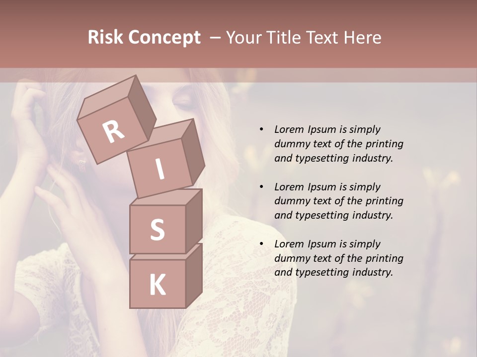 A Woman In A White Dress Is Posing For A Picture PowerPoint Template