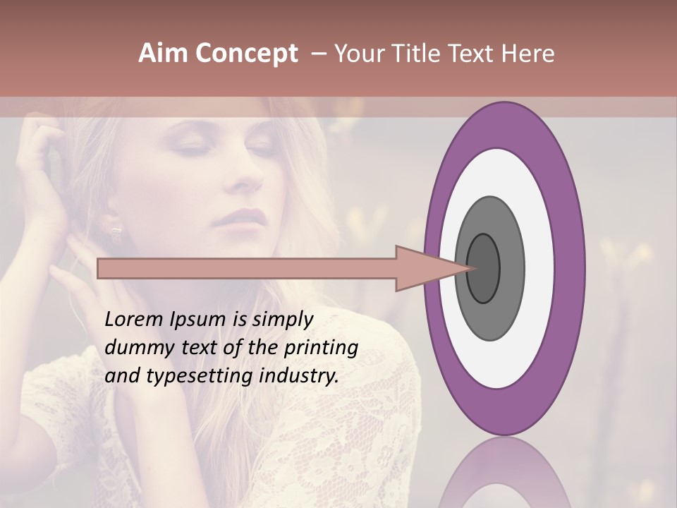 A Woman In A White Dress Is Posing For A Picture PowerPoint Template
