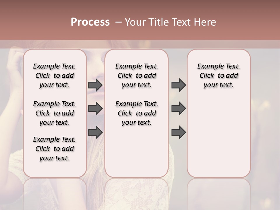 A Woman In A White Dress Is Posing For A Picture PowerPoint Template