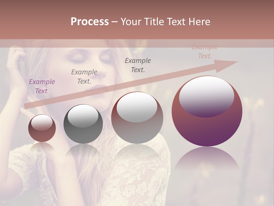A Woman In A White Dress Is Posing For A Picture PowerPoint Template