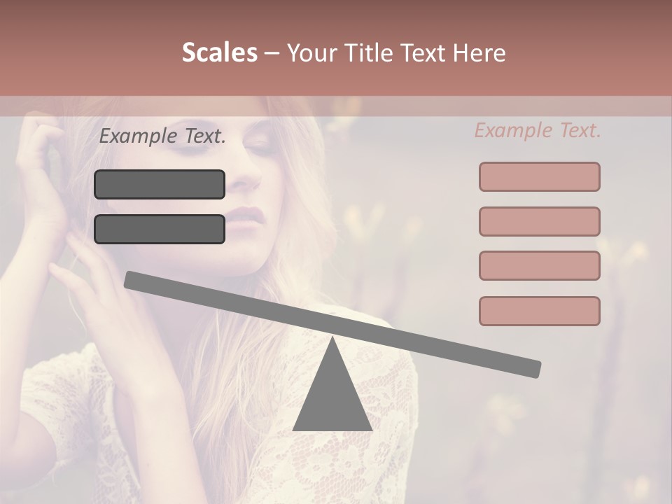 A Woman In A White Dress Is Posing For A Picture PowerPoint Template