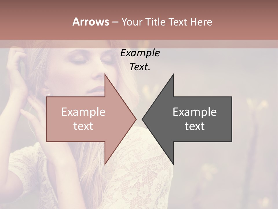 A Woman In A White Dress Is Posing For A Picture PowerPoint Template