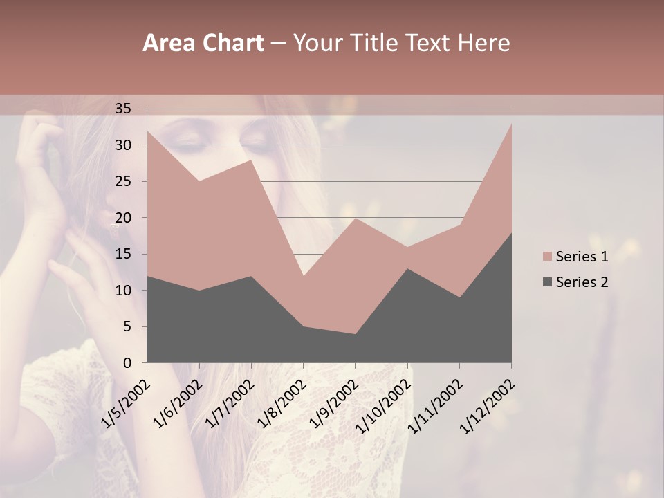 A Woman In A White Dress Is Posing For A Picture PowerPoint Template
