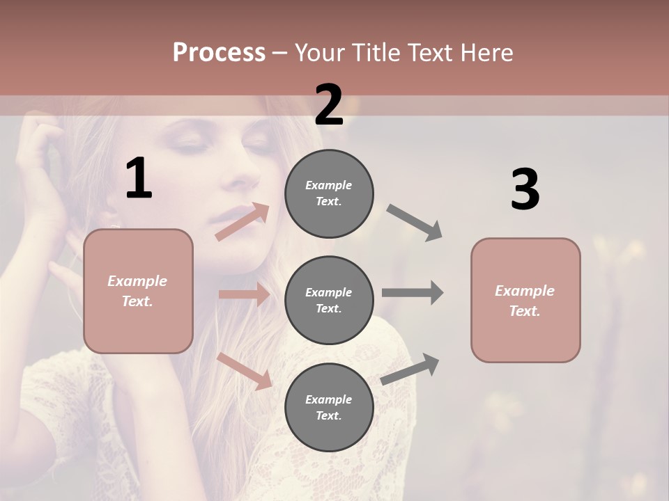 A Woman In A White Dress Is Posing For A Picture PowerPoint Template