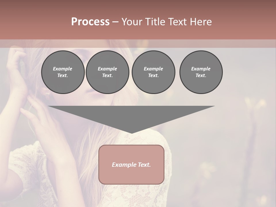 A Woman In A White Dress Is Posing For A Picture PowerPoint Template