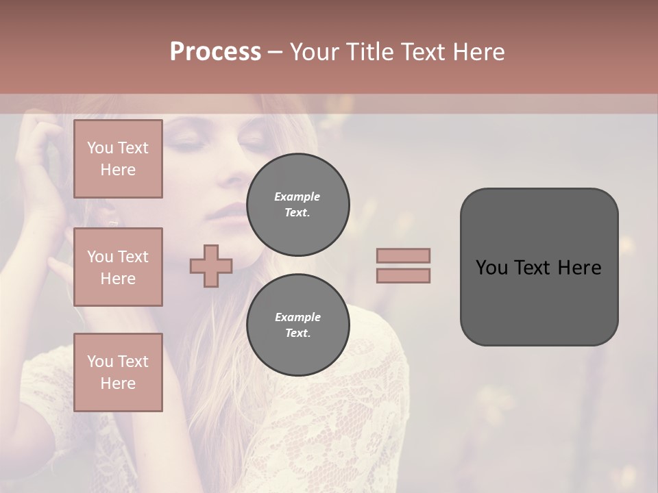 A Woman In A White Dress Is Posing For A Picture PowerPoint Template