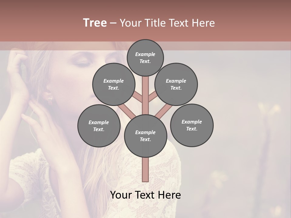 A Woman In A White Dress Is Posing For A Picture PowerPoint Template