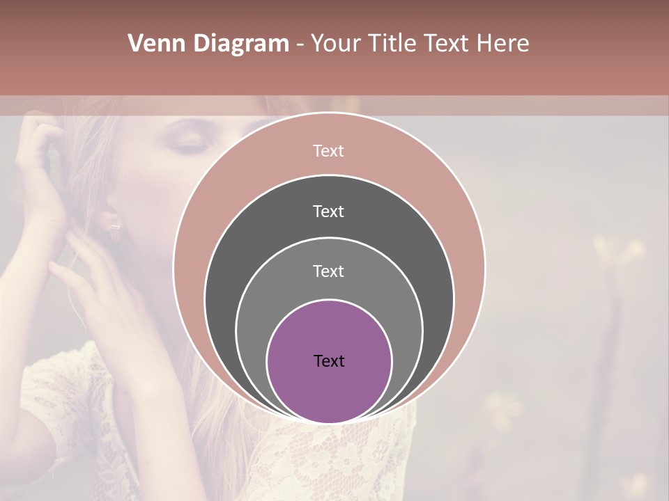 A Woman In A White Dress Is Posing For A Picture PowerPoint Template