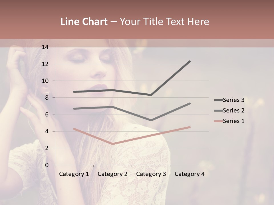 A Woman In A White Dress Is Posing For A Picture PowerPoint Template