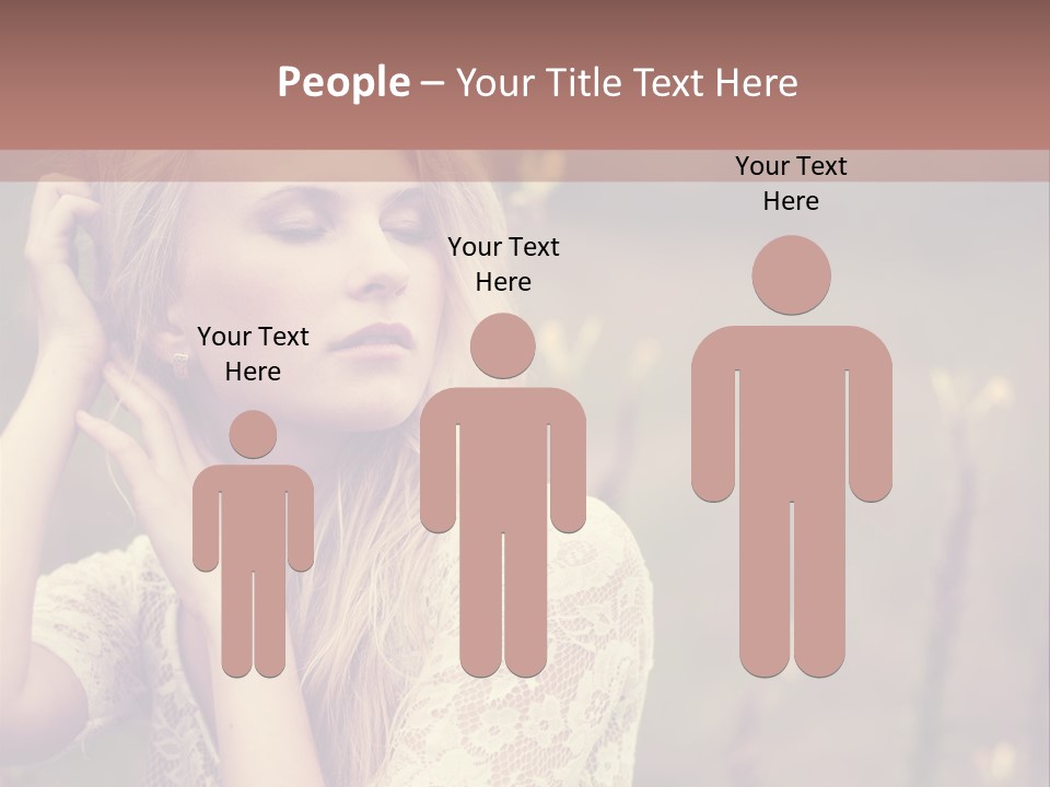 A Woman In A White Dress Is Posing For A Picture PowerPoint Template