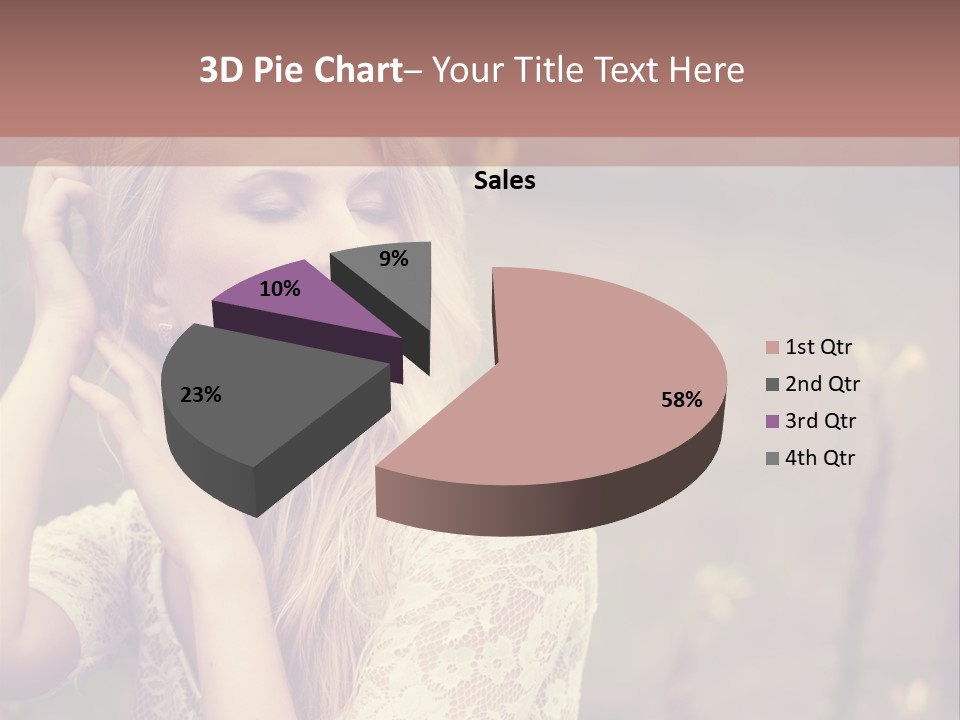 A Woman In A White Dress Is Posing For A Picture PowerPoint Template