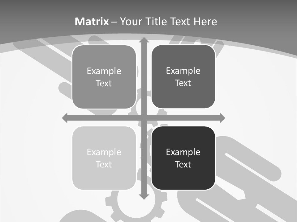 A Black And White Powerpoint Presentation With Gears PowerPoint Template