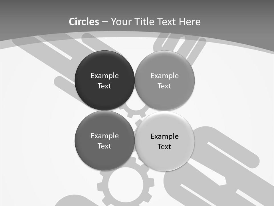 A Black And White Powerpoint Presentation With Gears PowerPoint Template