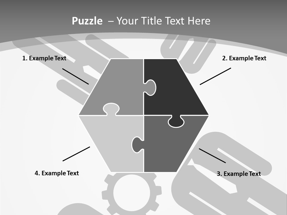 A Black And White Powerpoint Presentation With Gears PowerPoint Template