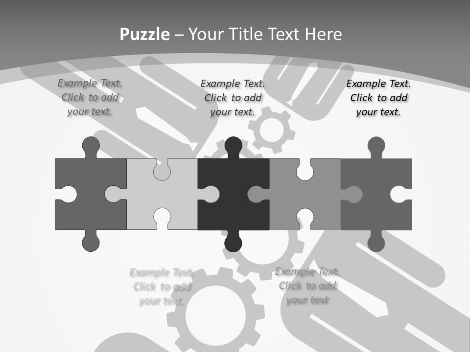 A Black And White Powerpoint Presentation With Gears PowerPoint Template