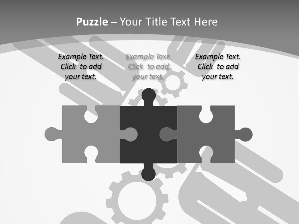 A Black And White Powerpoint Presentation With Gears PowerPoint Template