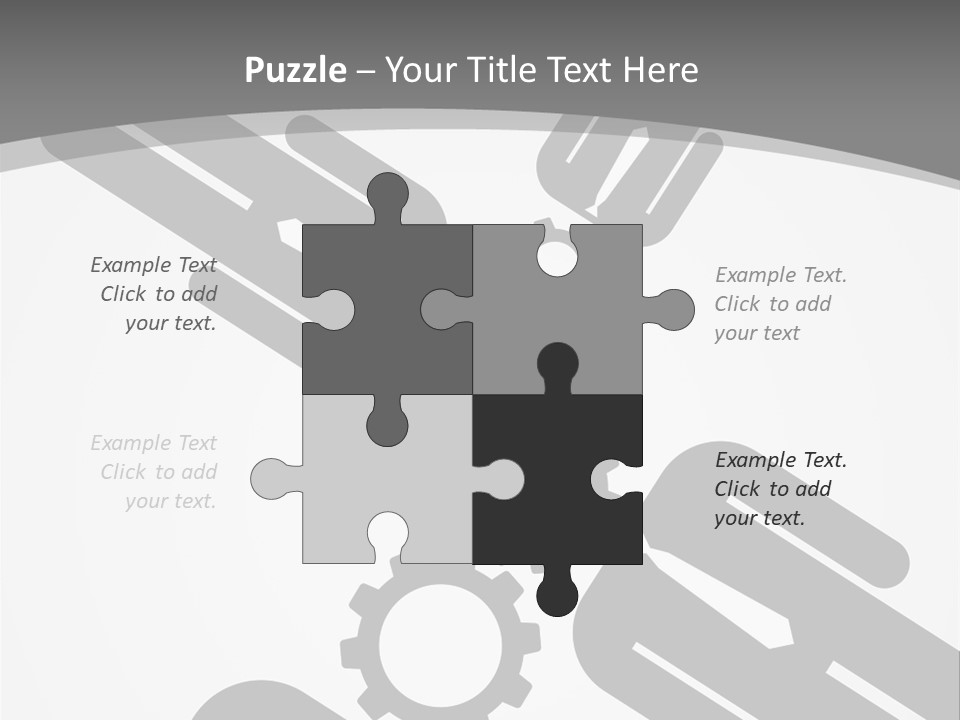 A Black And White Powerpoint Presentation With Gears PowerPoint Template