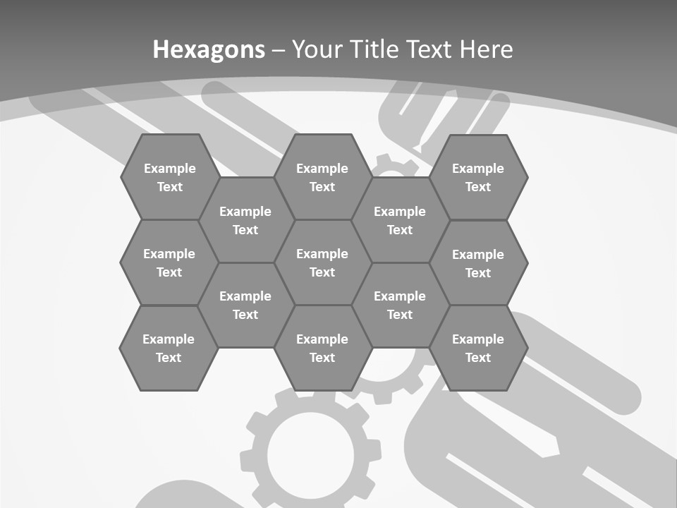 A Black And White Powerpoint Presentation With Gears PowerPoint Template