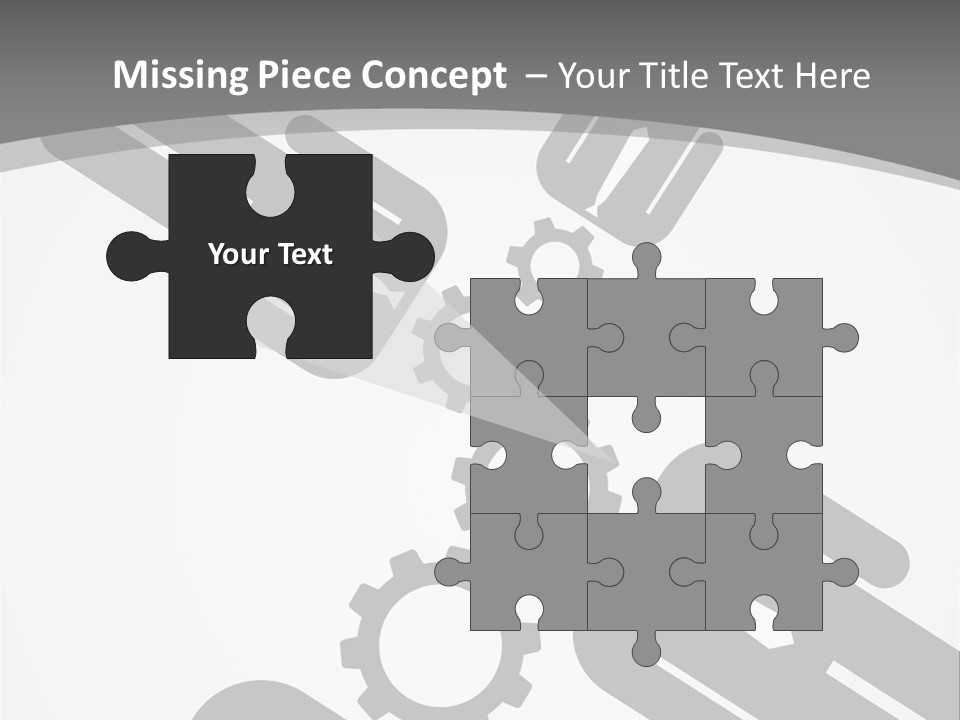 A Black And White Powerpoint Presentation With Gears PowerPoint Template