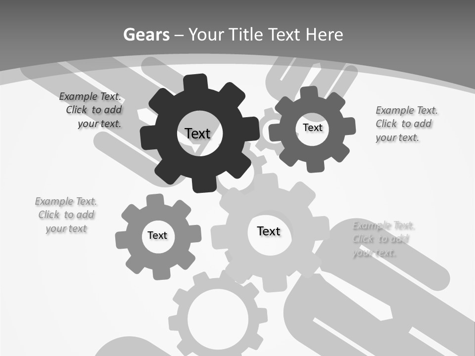 A Black And White Powerpoint Presentation With Gears PowerPoint Template